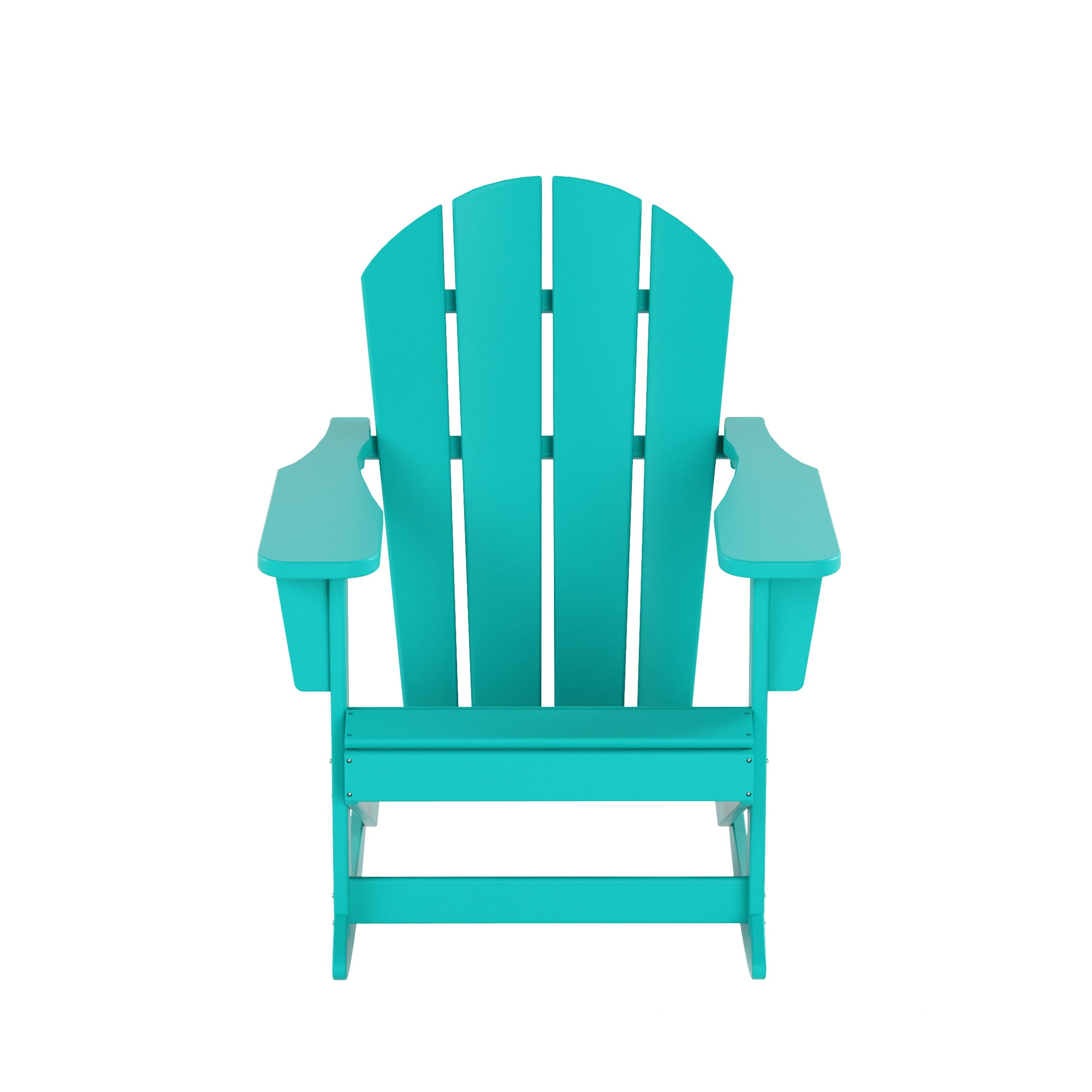 GARDEN 2-Piece Set Plastic Outdoor Rocking Chair with Square Side Table Included, Turquoise