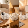 thumbnail image 4 of Hyknon Fabric Storage Basket with Handles, 7.9x6.3x5.1 Inch, Decorative Organizer Bins for Closet Bedroom Toys Books Home Organization, 4 of 6