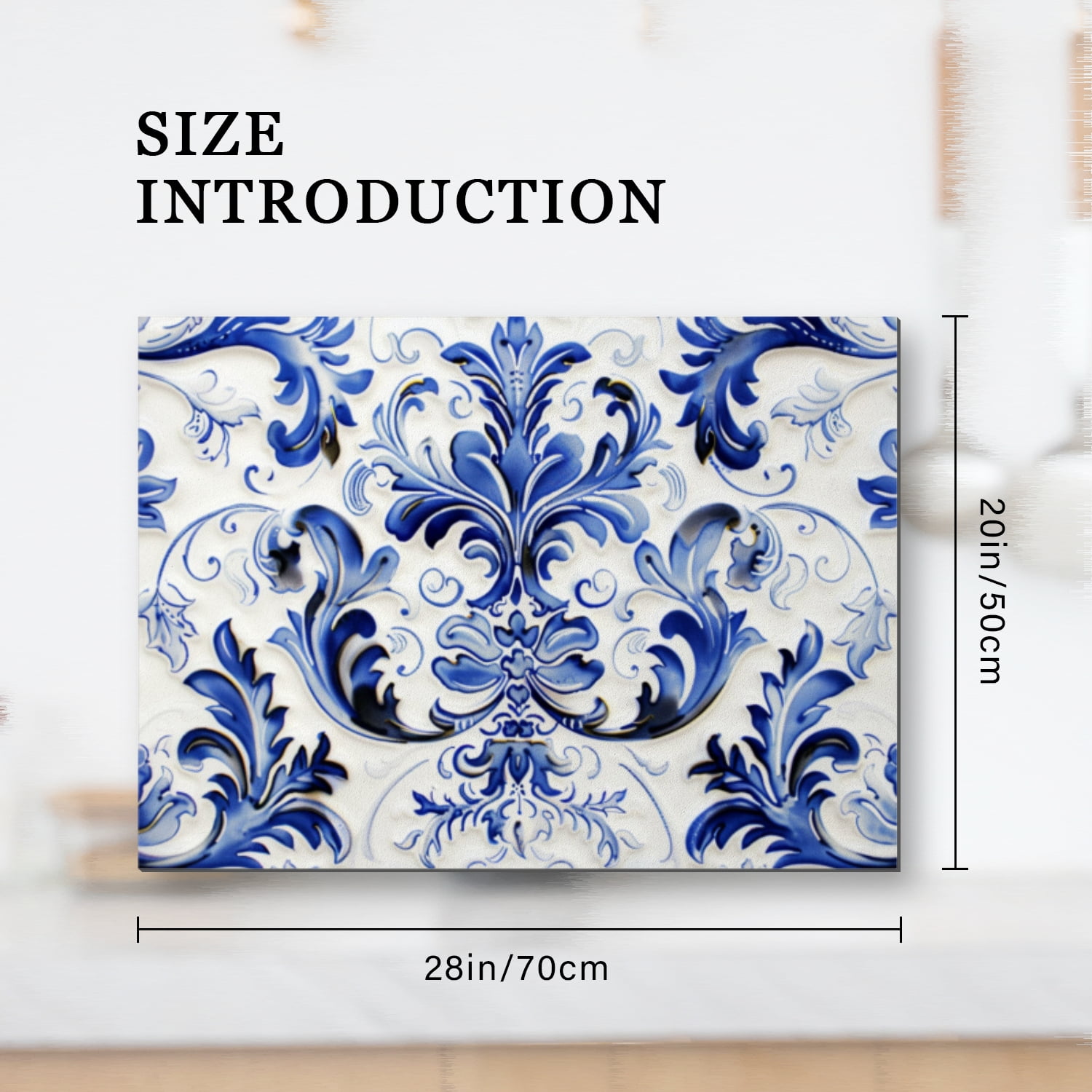 Stove Top Covers for Glasstop Stoves, Blue And White Porcelain Floral Pattern Foldable Protector Mat, Multi-functional Waterproof and Dustproof Pad for Kitchen RV (28×20 Inch)