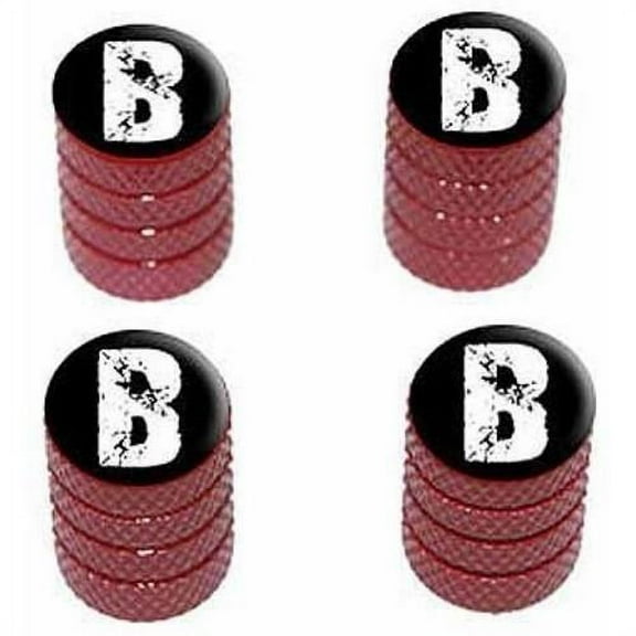 B Letter Distressed Tire Rim Wheel Aluminum Valve Stem Caps, Multiple Colors