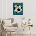 thumbnail image 5 of Soccer Wall Art Watercolor Football on Vintage Wooden Board Wall Art Prints Teenage Boys Sports Canvas Art Wall Decor for Living Room Bedroom 16x24 Inches, 5 of 6