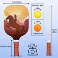 thumbnail image 3 of Pickleball Paddles Set Of 1, Fiberglass Surface, West & Cowboy Print, 1 Paddle, 2 Balls & Bag, 3 of 5