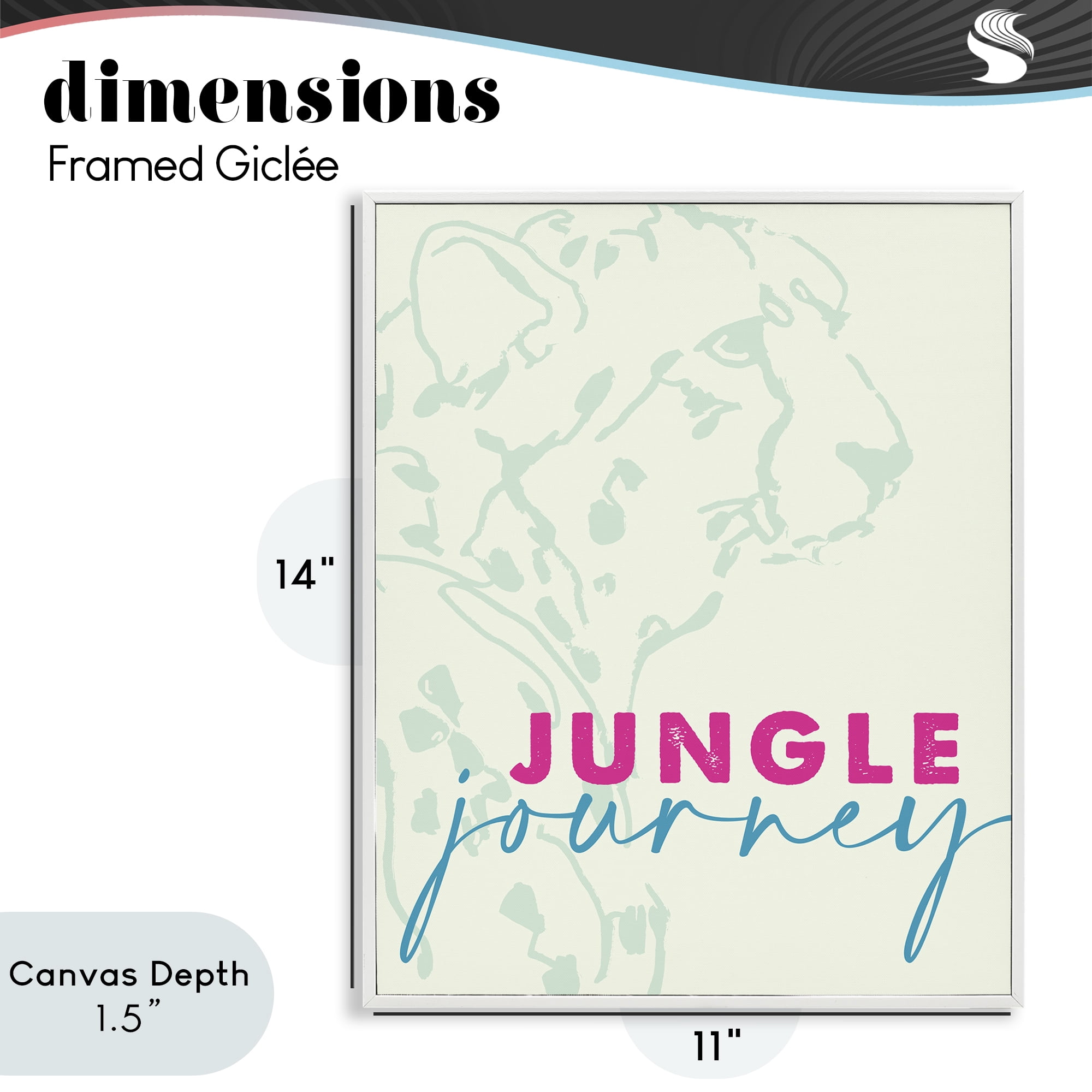 Stupell Industries Jungle Journey Cheetah White Framed Giclee Art, design by Lanie Loreth