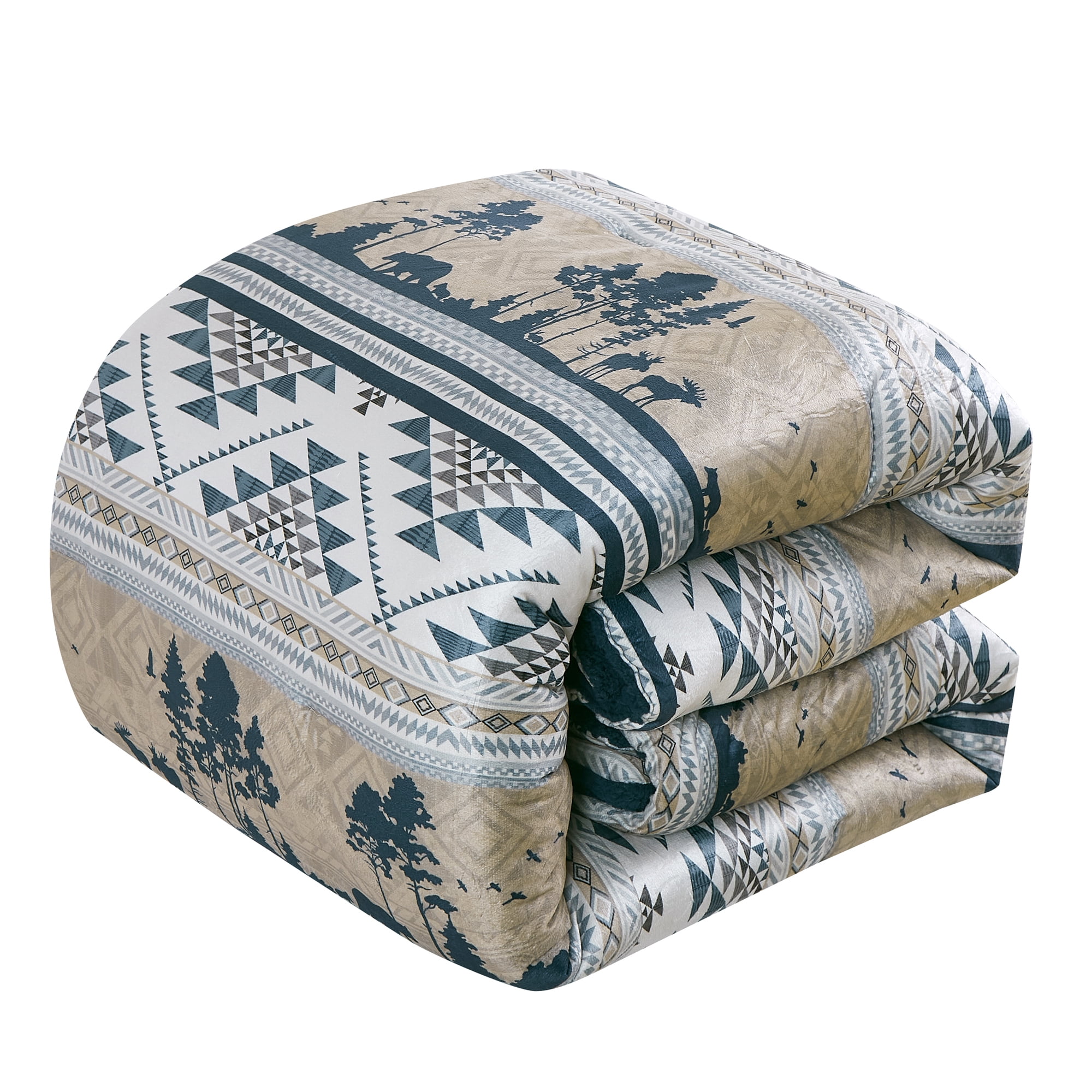 EvJK 5-Piece Comforter Set – Soft & Cozy Elegant Print Comforter with Coordinated Shams and Decorative Pillows, Queen