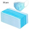50 PCS Unisex Disposable Face Masks, 3 Ply Disposable Individually Wrapped Breathable Face Masks for Daily Protection Breathable Dust Mask with Stretchable Elastic Ear Loops - (Blue)