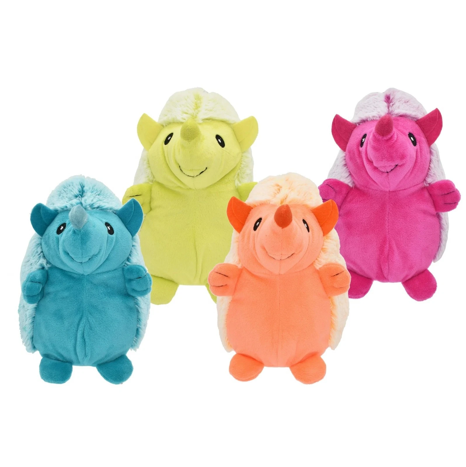 8" Plush Hedgehog Dog Toy Interactive Honking Choose Color or Full Set of 4 (Hot Pink)