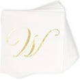 thumbnail image 3 of Gift Boutique Monogram Cocktail Napkins Letter M, 100 Count 2-Ply Disposable Paper Napkins, White with Gold Foil, 5x5 Folded for Parties & Events, 3 of 8