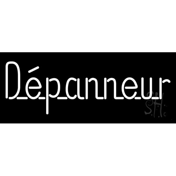 Depanneur LED Neon Sign 13 x 32 - inches, Black Square Cut Acrylic Backing, with Dimmer - Bright and Premium built indoor LED Neon Sign for Defence Force.