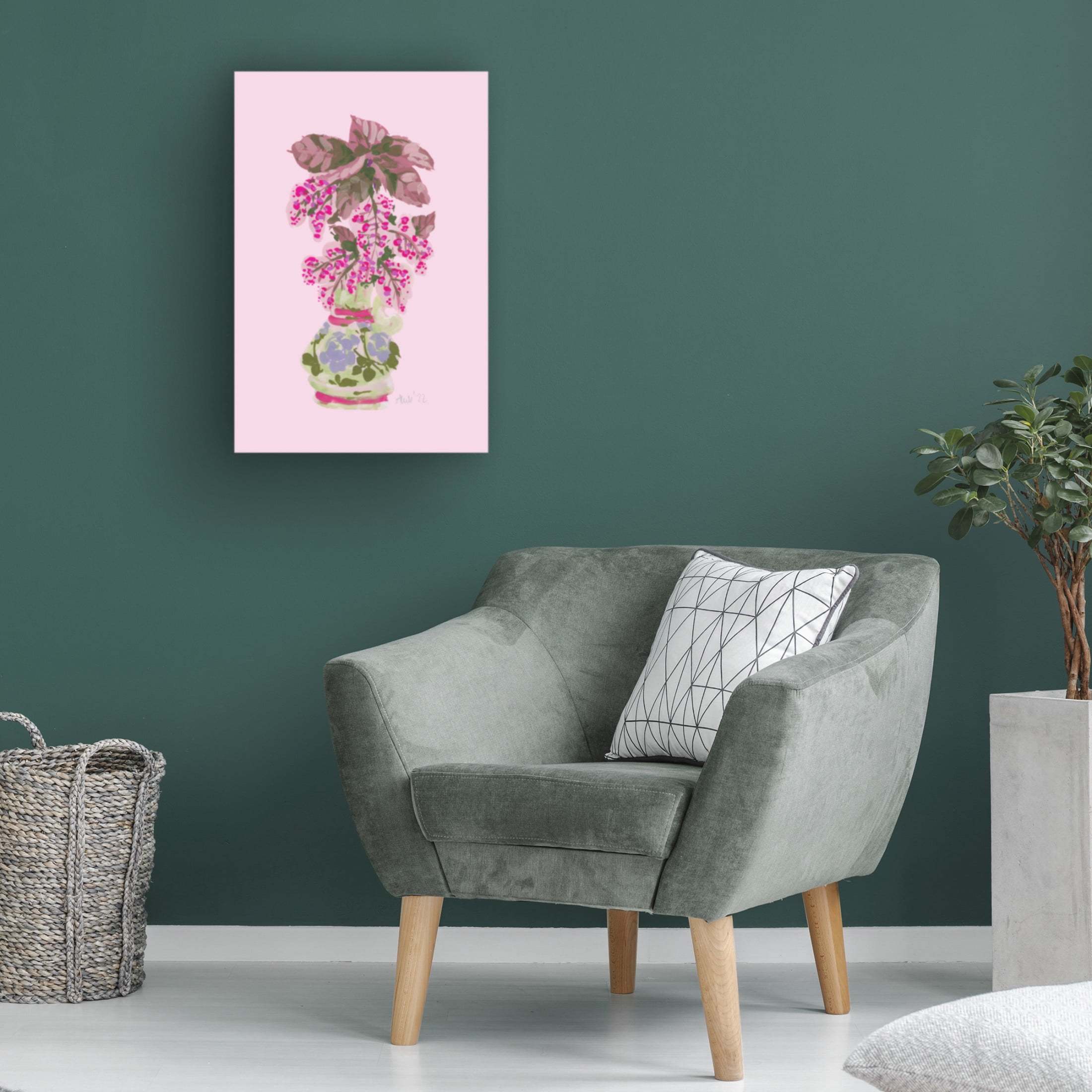 Trademark Fine Art Ania Zwara Blooming Vase In Pink Canvas Wall Art