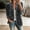 Gray women plus size ruffle coat a1, variant on Women's Plus Size Fall Winter Ruffle Coat Button Down Open Front Blazer Casual Basic Solid Elegant Jacket, Black 3XL