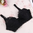 thumbnail image 2 of Summark Sexy gathered push chest underwire 5/8 cup lace bra underwear back double-row buckle full lace thin bra 32/34/36/38/40, 2 of 6