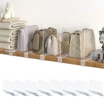 8PCS Acrylic Shelf Dividers for Closet Organizer,Clear Handbag Purse Storage Organizer,Adjustable Shelf Separators for Bags,Clothes & Sweater,Towel
