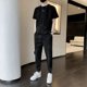 thumbnail image 5 of Conjuntos de pantalones y camisetas de gran tamaño para hombre, trajes deportivos, conjunto de pantalones para hombre, ropa de verano lisa blanca, novedad en oferta, premium XL, 5 of 5