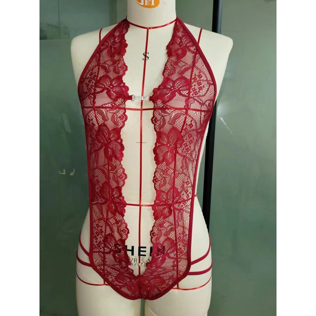 Europa y Estados Unidos lencería sexy encaje tentación pijamas sexys transparentes lencería sexy de una pieza