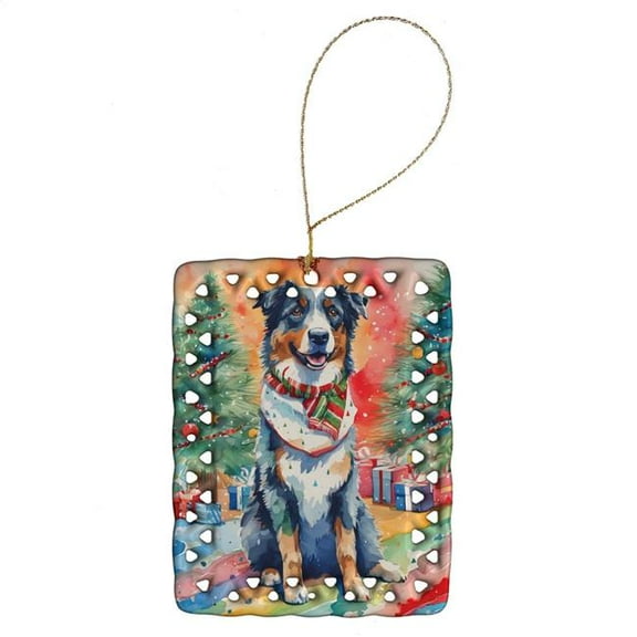 Carolines Treasures DAC3337CO2 3.4 x 2.6 in. Australian Shepherd Christmas Porcelain Ornament