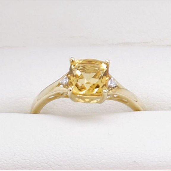 Citrine Diamond Wedding Engagement Band Ring 925 Sterling Silver Yellow Gold Plated Gemstone Jewelry For Women Gift