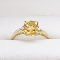 Citrine Diamond Wedding Engagement Band Ring 925 Sterling Silver Yellow Gold Plated Gemstone Jewelry For Women Gift