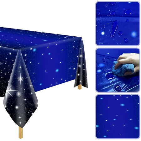 

Space Tablecloths | Disposable Starry Night Tablecloths | Star Wars Party Decorations | 108 x 54 Inch Space Stars Themed Tableclot