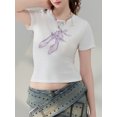 thumbnail image 4 of Musuos Women Summer Basic T-shirt, Crew Neck Short Sleeve Graphic Print Slim Tops Streetwear for Casual Daily, 4 of 8