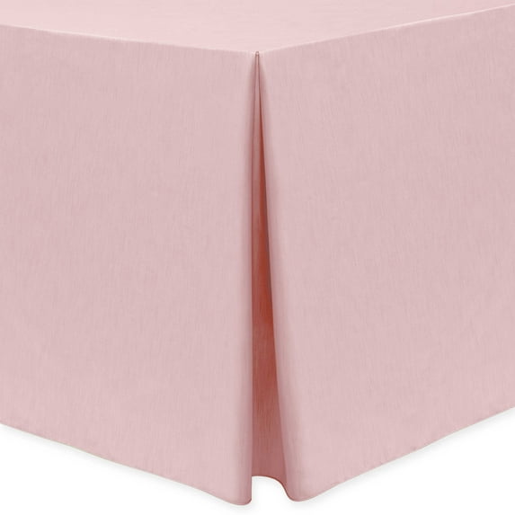 Ultimate Textile Shantung - Majestic 6 ft. Fitted Tablecloth (30"W x 72"L x 30"H) Light Pink