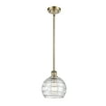 thumbnail image 3 of Innovations Lighting  Athens Deco Swirl - 1 Light 8" Stem Hung Mini Pendant Antique Brass, 3 of 5