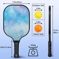 thumbnail image 3 of Pickleball Paddles Set Of 1, Fiberglass Surface, Ice Crystal Print, 1 Paddle, 2 Balls & Bag, 3 of 5