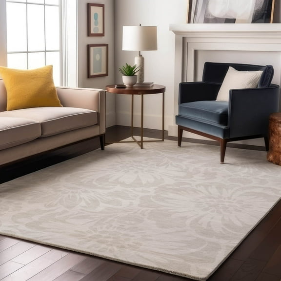 Addison Rugs Mayfield Washable Transitional Floral Ivory Rectangle Rug, 10' x 14'