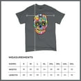 thumbnail image 5 of Tee Hunt Dean Russo Sugar Skull T-Shirt Day of The Dead Neon Calaver Men's Tee, Charcoal, 4X-Large, 5 of 5