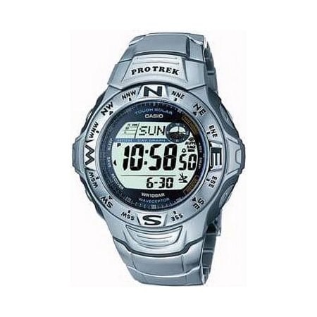 Casio Atomic Digital Forester Watch with Silver Dial