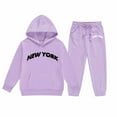 thumbnail image 4 of Byoo Toddler Girls Sweatsuit New York Printed Hoodie and Sweatpants Casual Sports Outfits, 4 of 4