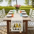 thumbnail image 4 of Table Runners 120 Inches Long Dress Scarves, Summer Gnomes Farmhouse Coffee/Dining/Kitchen Table Runner for Living Room, Farmhouse Daisy Flower Bees on Linen 13x120 Inch, 4 of 9