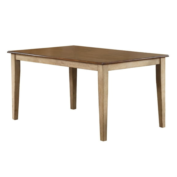 Sunset Trading Brook 60" Rectangular Farmhouse Wood Dining Table in Cream