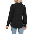 thumbnail image 4 of Tshirts for Women Puff Long Sleeve Autumn V Neck Henley Shirts Basic Fitted Blouse Dressy Juniors Casual Tunic Shirt Tops, 4 of 4