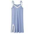 thumbnail image 2 of Defitshape Women's Sexy Nightgowns Soft Pjs Summer Cami Cute Chemise Sleeping Lightweight Comfy Sleepwear Blue X-Large, 2 of 4