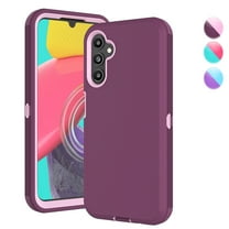 Galaxy A14 5G Cases, Sturdy Phone Case for Samsung A14 5G 6.8", Njjex Full-Body Shockproof Protection Heavy Duty Armor Hard Plastic & Shock Absorption Rubber Rugged Bumper 3-in-1 Case Cover - Burgundy
