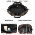 thumbnail image 3 of Brown Beige Checkerboard Checkered Pattern Travel Tote Bags for Women Carry On,Large Weekender Bags for Women Travel,Multi Functional Duffle Bag for Work,Shopping,Sports, 3 of 5