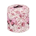 thumbnail image 3 of Xoenoiee Round Electric Pressure Cooker Cover Vintage Pink Floral Butterfly Print Kitchen Appliance Cover with Top Handle Dust Cover for Slow Cooker Air Fryer Rice Cooker, 8 qt, 3 of 6