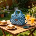 thumbnail image 6 of FastXmas Lunch Bag, Insulated Lunch Box, Soft Cooler Cooling Tote , Double Zipper and Handle Design Lunch Bag for Adult Men Women, Black(9.8"x6.3"x7.8"), 6 of 6