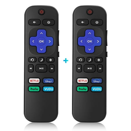 (Pack of 2) Replacement Remote Control for Roku TV, Compatible with Hisense TV, with TCL TV, with Onn TV, with Sharp TV Remote, with Hot Shortcut Buttons
