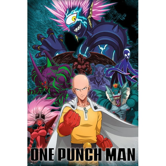 One Punch Man - Anime TV Show Poster (Saitama Vs. Villain) (Size: 24" x 36") (Poster & Poster Strip Set)
