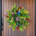 thumbnail image 1 of Simulated Small Flower Wreath Door Hanging Decor Exquisitely Crafted Non-Fading Long Lasting Design For Front Porch Wall Home Spring Courtyard Party Holiday Decoration Housewarming Gift, 1 of 5