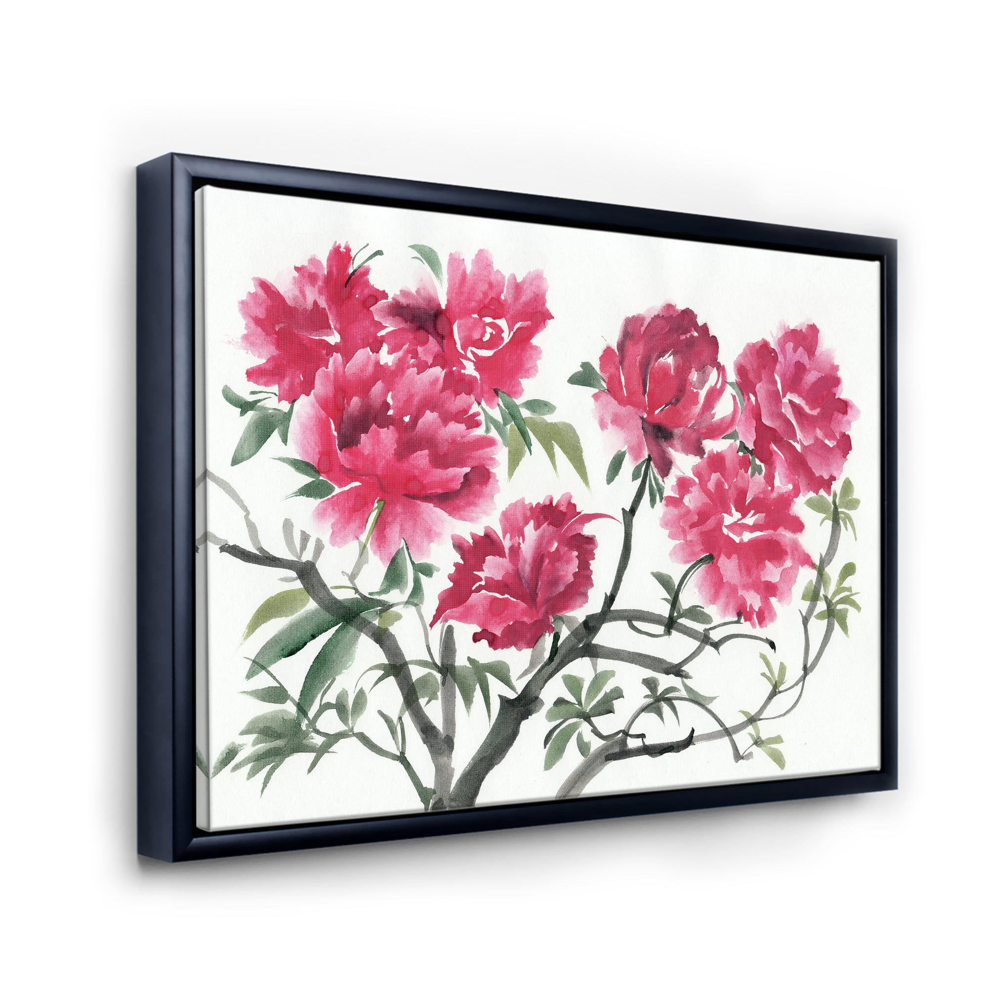Designart 'Ancient Purple Azalea Flower' Traditional Framed Canvas Wall Art Print