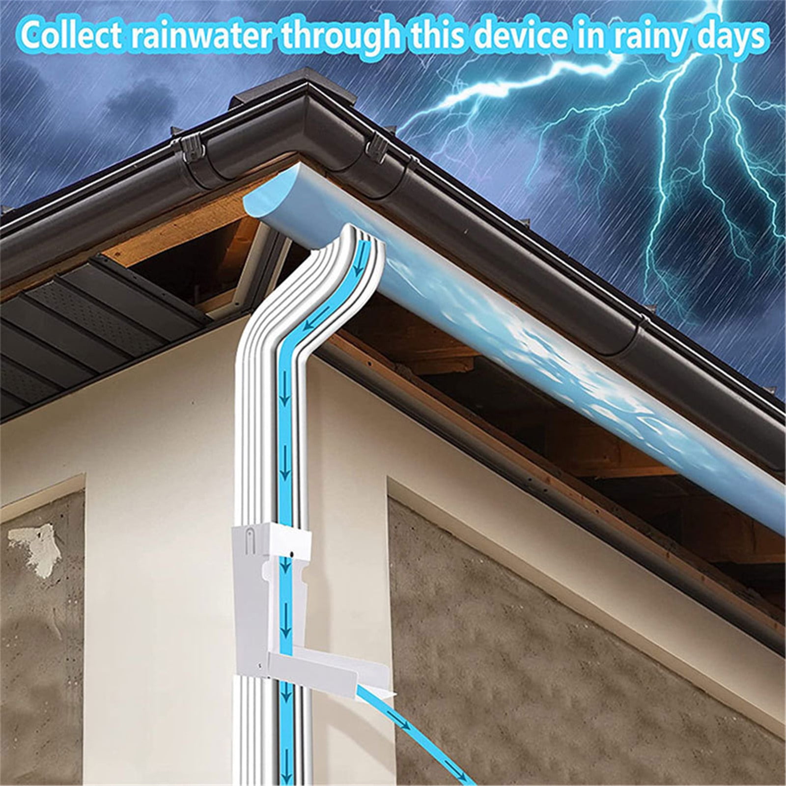 EBaokuup Rainwater Collection System Downspout Diverter Stainless Steel Rain Barrel Diverter Kit Eco-Friendly Rainwater Catching System for Home Garden Tools and Improvement
