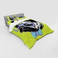 thumbnail image 3 of Ambesonne Pug Bedding Set 3 Pcs, Pug with a Bow Tie, Twin, Apple Green Pale Blue, 3 of 3