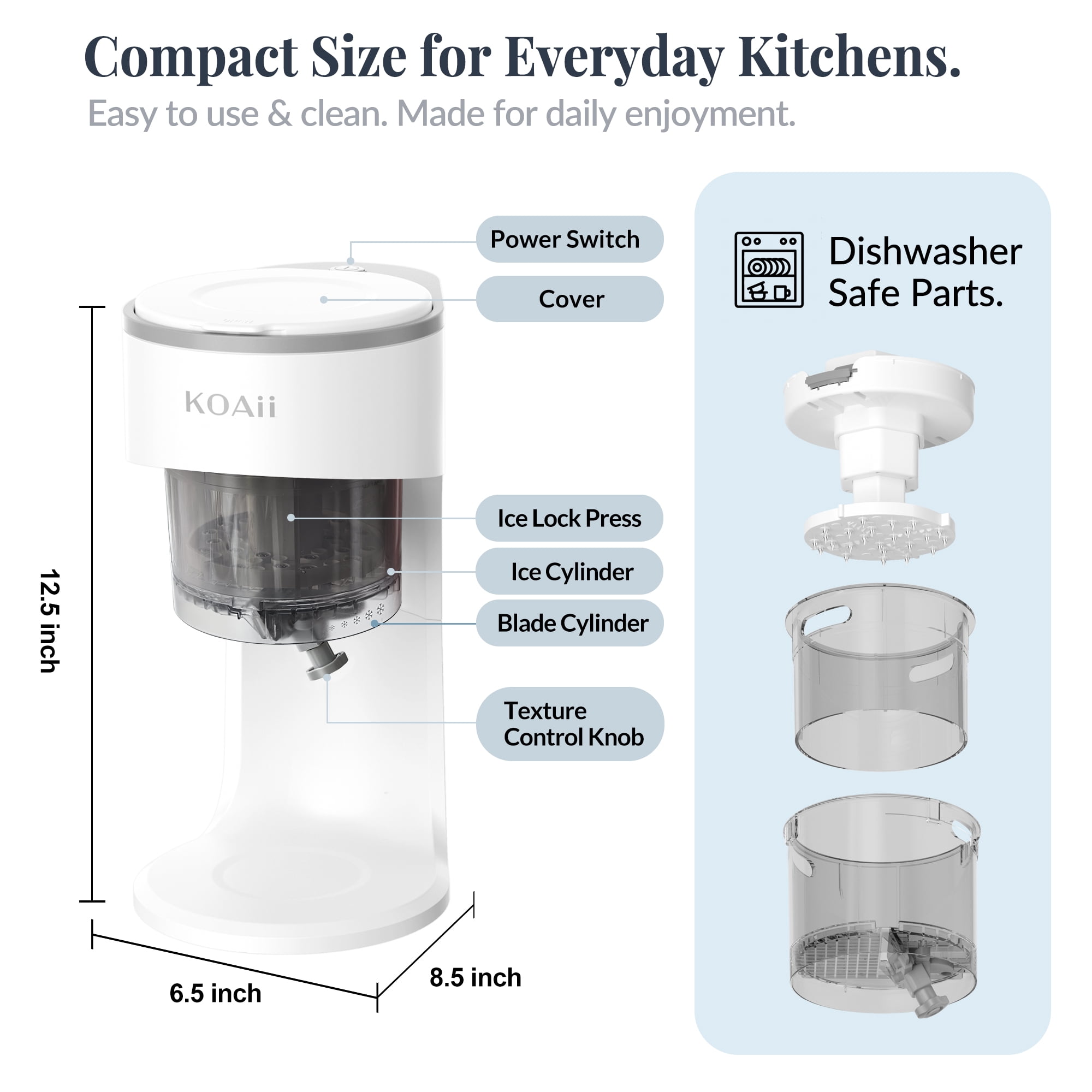Snow Cone Machine - Electric Shaved Ice Maker for Home, Parties & Kids - Makes Slushie Ice Treats