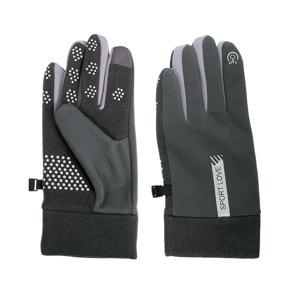 1 Pair Riding Warm Gloves Waterproof 4 Way Stretch Inner Gloves Black Gray for Motorcycle Cycling Hiking