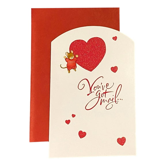 Valentine's Day Greeting Card for Loved Ones, Friends and Family - You've got mail... - Sparkling; Heart, Mouse