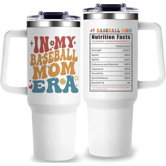 Baseball Moms Tumbler Gifts 40Oz In My Baseball Mom Era Tumbler with Handle Christmas Mother''s Day Presents for Your Mom