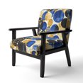 thumbnail image 3 of Designart "Abstract Pattern With Blue & Golden Textures IX" Upholstered Modern Geometric Accent Chair and Modern & Contemporary Arm Chair - Multiple Color & Pattern, 3 of 5