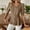 Khaki, variant on Ussuma V-Neck Puff Sleeve Women Peplum Tops and Blouses Ruffle Hem with Button Solid Color Slim Fit Women's Top Elegant and Intellectual Fashion City Party Work Beach L L